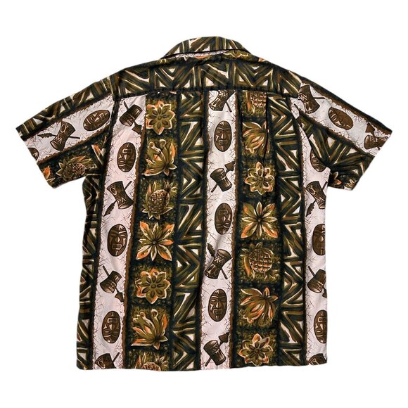 60s 70s Vintage Ui-Maikai Hawaiian Shirt Pointed Collar Tropical Tiki Print. - Picture 3 of 7